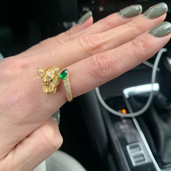 14K panther cat ring - Picture 2 of 4